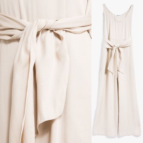 Shaina Mote Lyocel Ecru Tie Back Jumpsuit - Picture 4 of 9